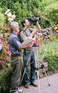 Filming in Butchart Gardens, Victoria, B.C.
